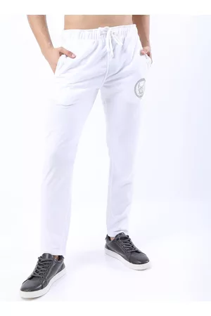 Highlander Men White Printed Regular Fit Track Pant