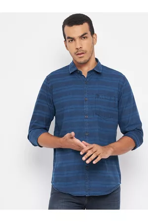 Duke Men Horizontal Stripes Striped Cotton Slim Fit Casual Shirt