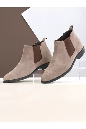 San Frissco Men Tan Solid Chelsea Boots