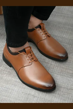 San Frissco Men Tan Brown Solid Formal Derbys
