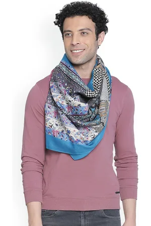 SHINGORA Men Grey & Blue Printed Muffler