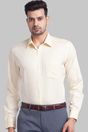 Park Avenue Men Yellow Textured Formal Shirt