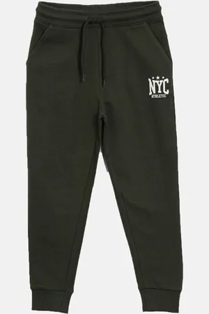 3 PIN Boys Olive-Green Solid Cotton Joggers
