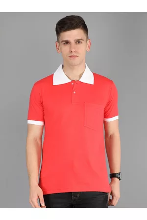 Fleximaa Men Coral Polo Collar T-shirt