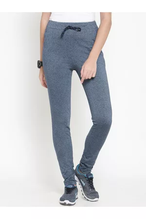 Boston Club Women Blue Solid Regular Fit Track Pants