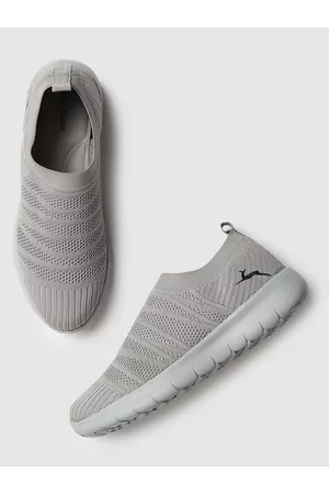 Marc Loire Women Grey Woven Design Slip-On Sneakers