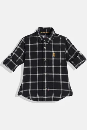 Ralph Lauren Boys Black Tartan Checked Pure Cotton Casual Shirt