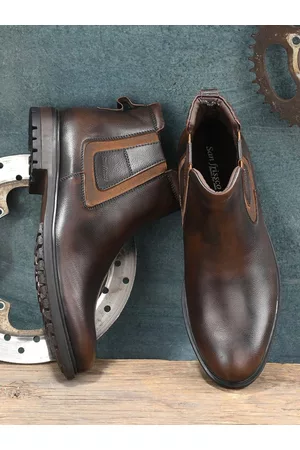 San Frissco Men Tan Mid-Top Chelsea Boots