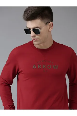 Arrow Men Red Brand Logo Print Sweatshirt
