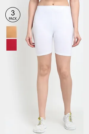 Jinfo Women Pack of 3 Solid Cycling Shorts