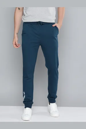 Mast & Harbour Men Teal Blue Solid Joggers