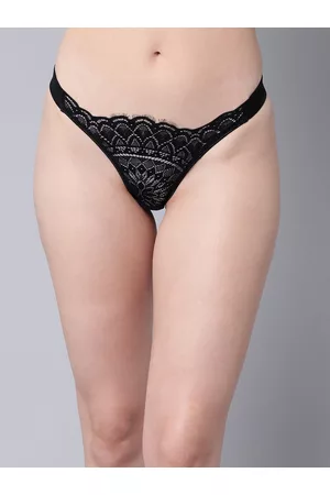 Buy Erotissch Women Black Animal Print Low-Rise Thong Briefs Panty