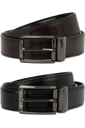 KAEZRI Men Brown Textured PU Formal Belt