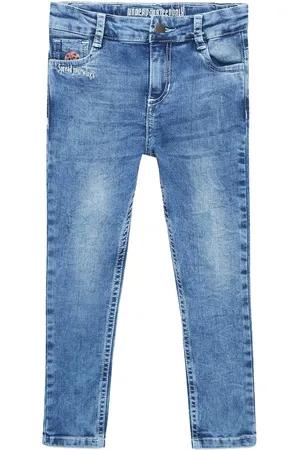 UNDER FOURTEEN ONLY Girls Blue Skinny Fit Heavy Fade Jeans