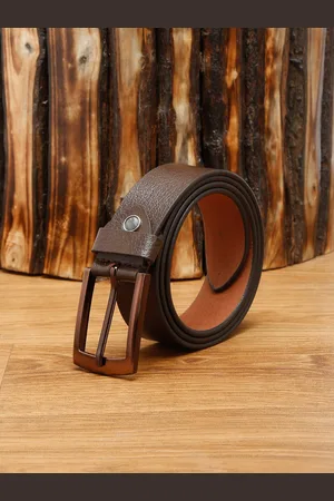 MUTAQINOTI Men Brown Leather Formal Belt