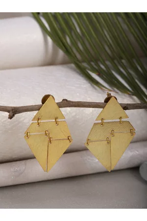 Berserk Gold-Toned Geometric Gold-Plated Drop Earrings