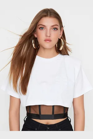 Trendyol Women White Layered Crop Top