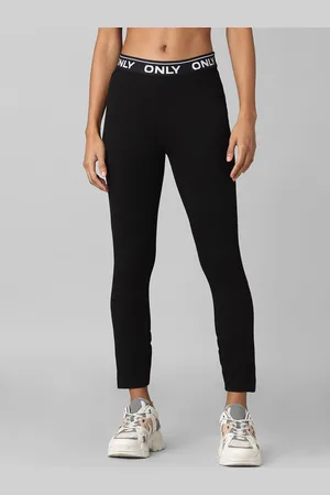 ONLY Women Black Solid Skinny Fit Cropped Jeggings