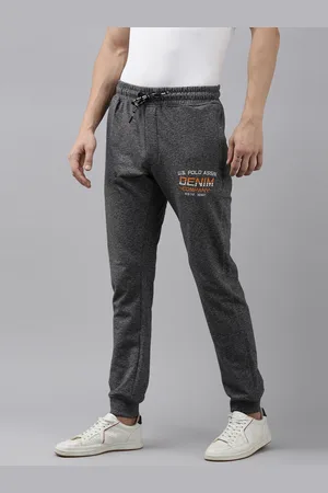 Ralph Lauren Men Charcoal Grey & White Printed Joggers