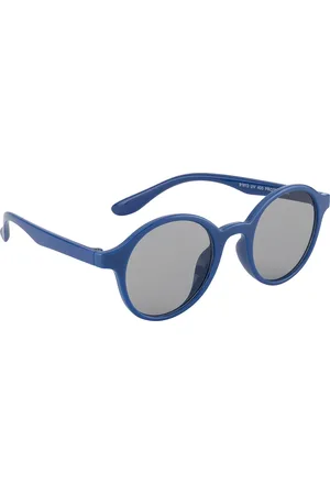 YK Unisex Kids Grey Lens & Blue Round Sunglasses with UV Protected Lens--J7596