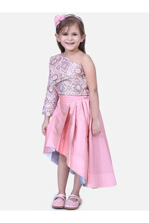 Fairies Forever Girls Pink Printed Top with Skirt
