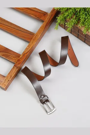MUTAQINOTI Men Brown Leather Formal Belt