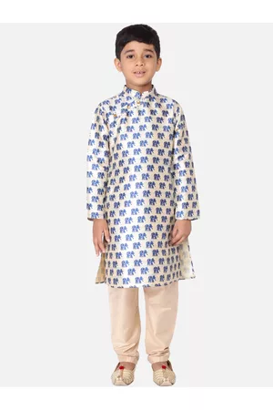 TABARD Boys Blue Ethnic Motifs Printed Kurta