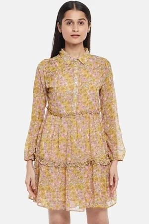 Pantaloons Yellow Floral Dress