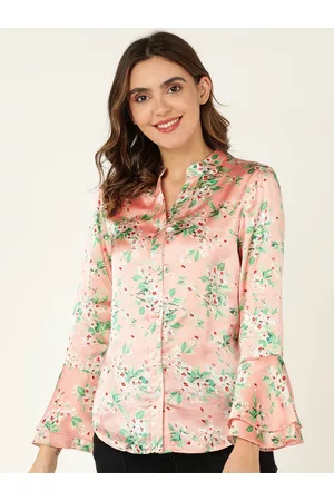 DODO & MOA Women Pink Comfort Floral Printed Casual Shirt