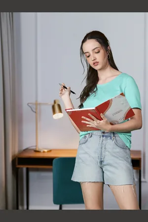 MANGO Women White Pure Cotton Denim Shorts