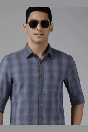 Ralph Lauren Men Blue Slim Fit Checked Pure Cotton Casual Shirt
