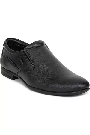 Liberty Men Black Solid Slip-On Formal Shoes