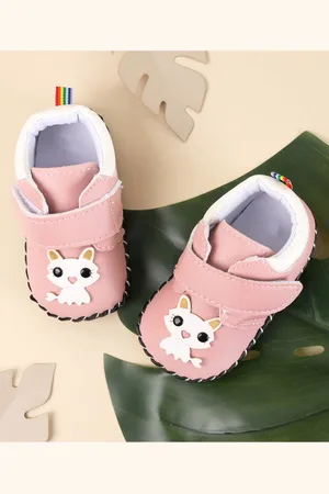 KICKS & CRAWL Girls Pink Printed PU Slip-On Sneakers