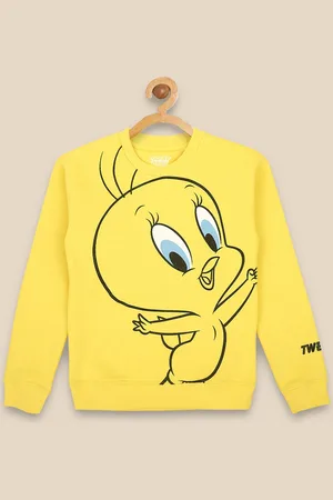 Kidsville Girls Yellow Tweety Printed Sweatshirt
