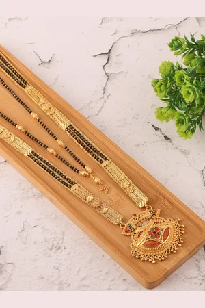 Brandsoon Black & Gold Toned Set of 2 Mangalsutra