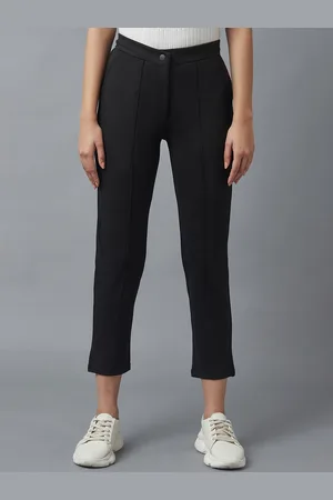 Elleven Women Black Regular Fit Cropped Trousers