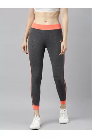 Zebu Women Charcoal Grey Melange Solid Skinny Fit Tights