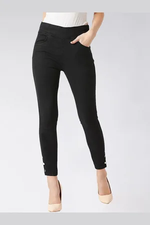 Miss Chase Women Black High-Waist Skinny Fit Treggings