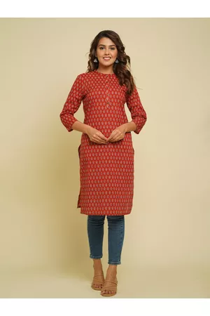 CRAFTED FOR YOU Women Maroon Ethnic Motifs Printed Kurta