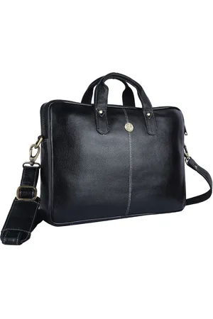 HAMMONDS FLYCATCHER Men Black Leather Laptop Bag