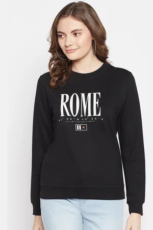 CANTABIL Women Black Typography Printed Cotton T-shirt
