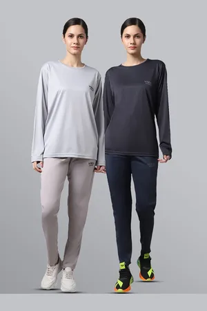 VIMAL JONNEY Women Pack Of 2 Black & Grey Solid Dryfit Tracksuits