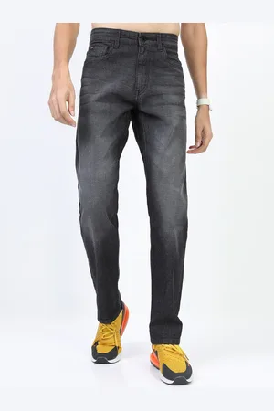 Highlander Men Charcoal Straight Fit Light Fade Stretchable Jeans