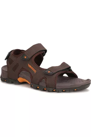 POWER Men Brown & Orange Solid Sports Sandals