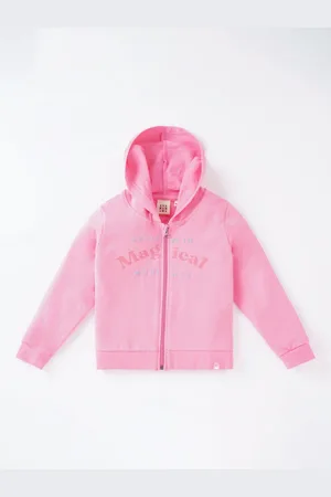 Ed-a-Mamma Girls Pink Crop Denim Jacket with Embroidered