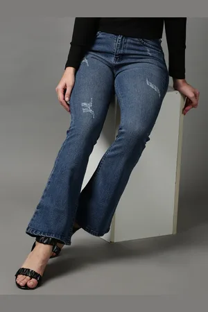 SHOWOFF Women Blue Bootcut Mildly Distressed Light Fade Stretchable Jeans