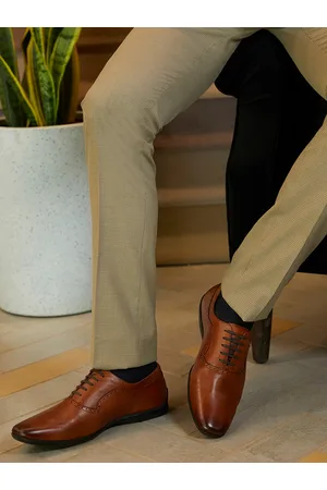 Louis Philippe Solid Brown Formal Shoes