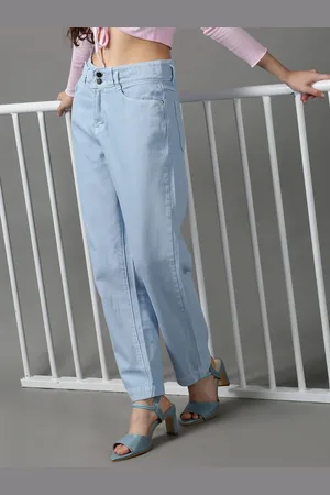 SHOWOFF Women Blue Regular Fit Solid Jeans