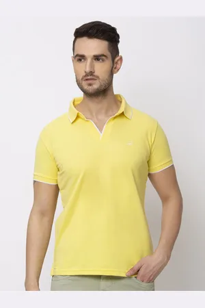 Status Quo Men Yellow Polo Collar T-shirt
