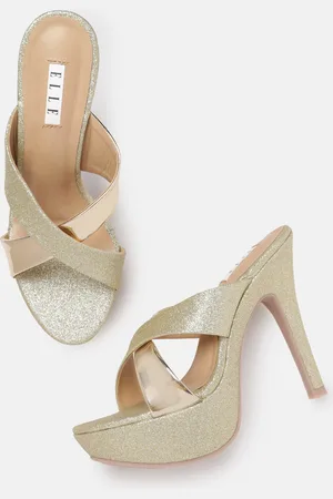Elle Gold-Toned Shimmer Stilettos